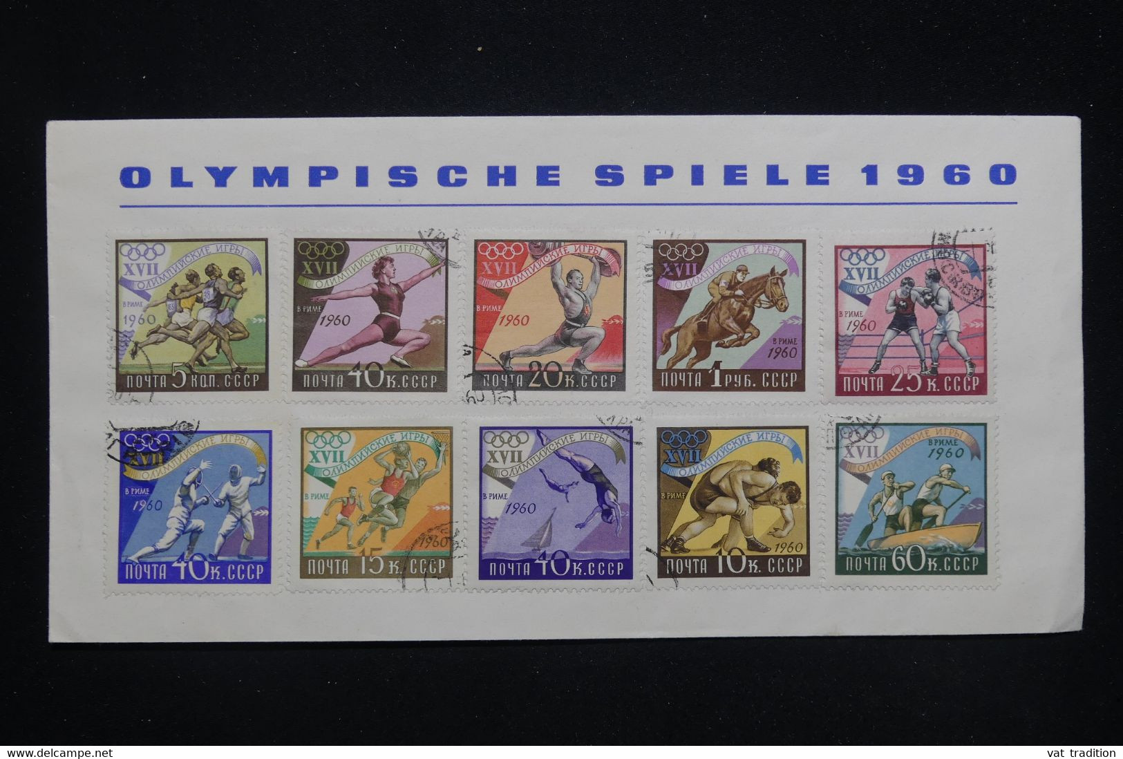 U.R.S.S. - Série Jeux Olympiques De 1960 Sur Enveloppe - L 91614 - Lettres & Documents