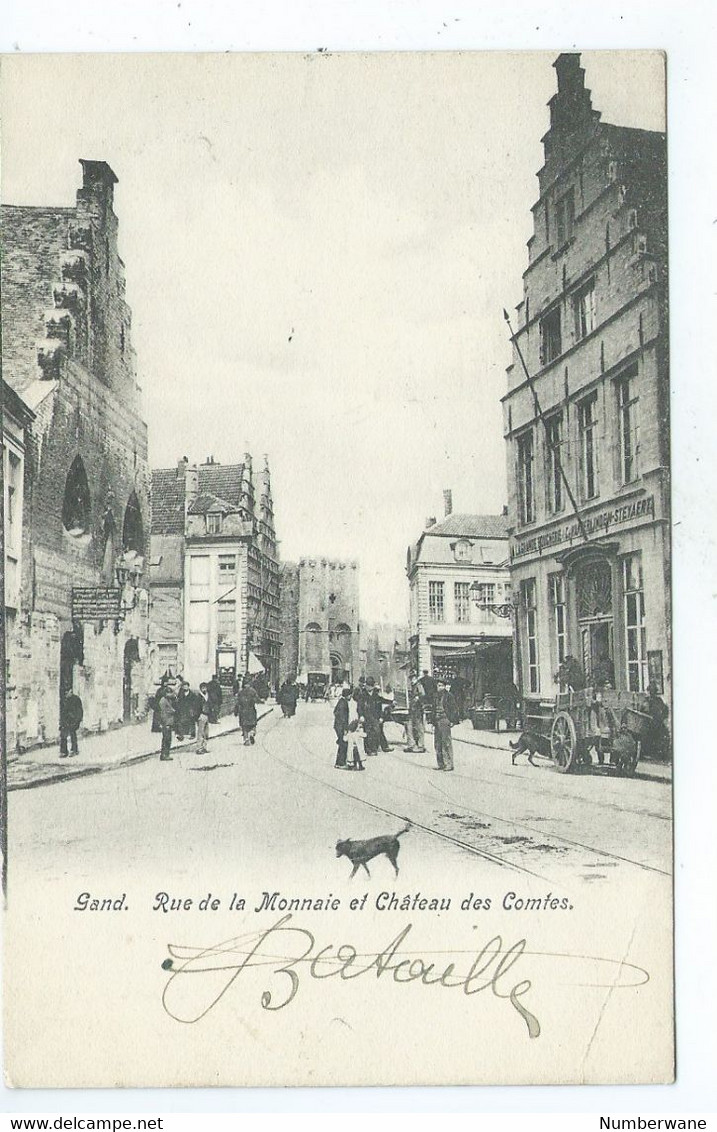 Gent Gand  Rue De La Monnaie Et Château Des Comtes ( Licht Geplooid - Rechts ) - Gent