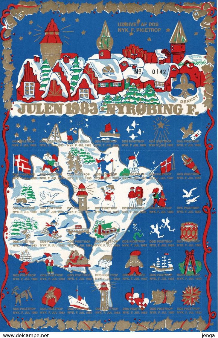 Denmark; Scouting;  Local Christmas Seals - Nykøbing F.  Full Sheet 1983.  MNH(**). - Otros & Sin Clasificación