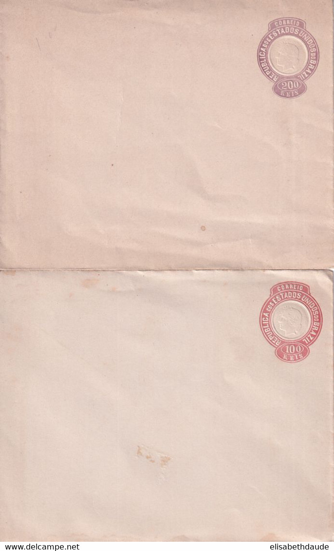 BRESIL - ENTIER POSTAL AVANT 1900 - 2 ENVELOPPES NEUVES - Ganzsachen