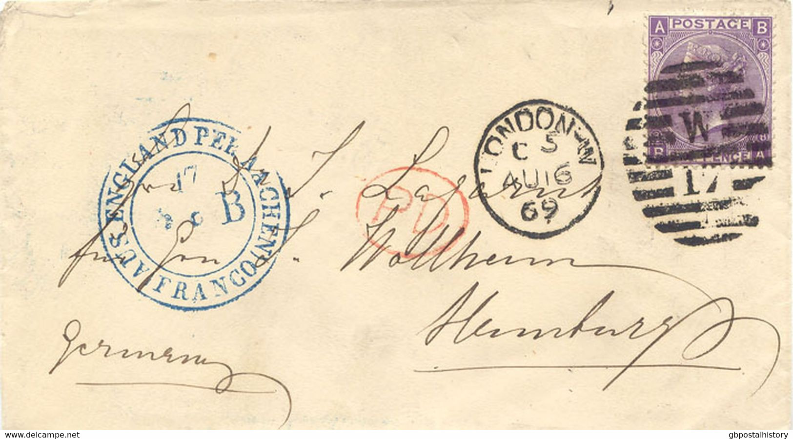 GB 1869 QV 6 D Wmk Spray COVER VARIETY/ERROR: Partly Imperforated On The Left - Abarten & Kuriositäten