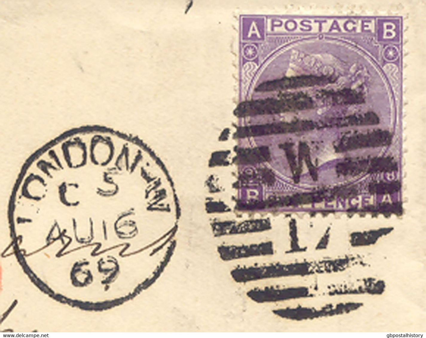 GB 1869 QV 6 D Wmk Spray COVER VARIETY/ERROR: Partly Imperforated On The Left - Abarten & Kuriositäten