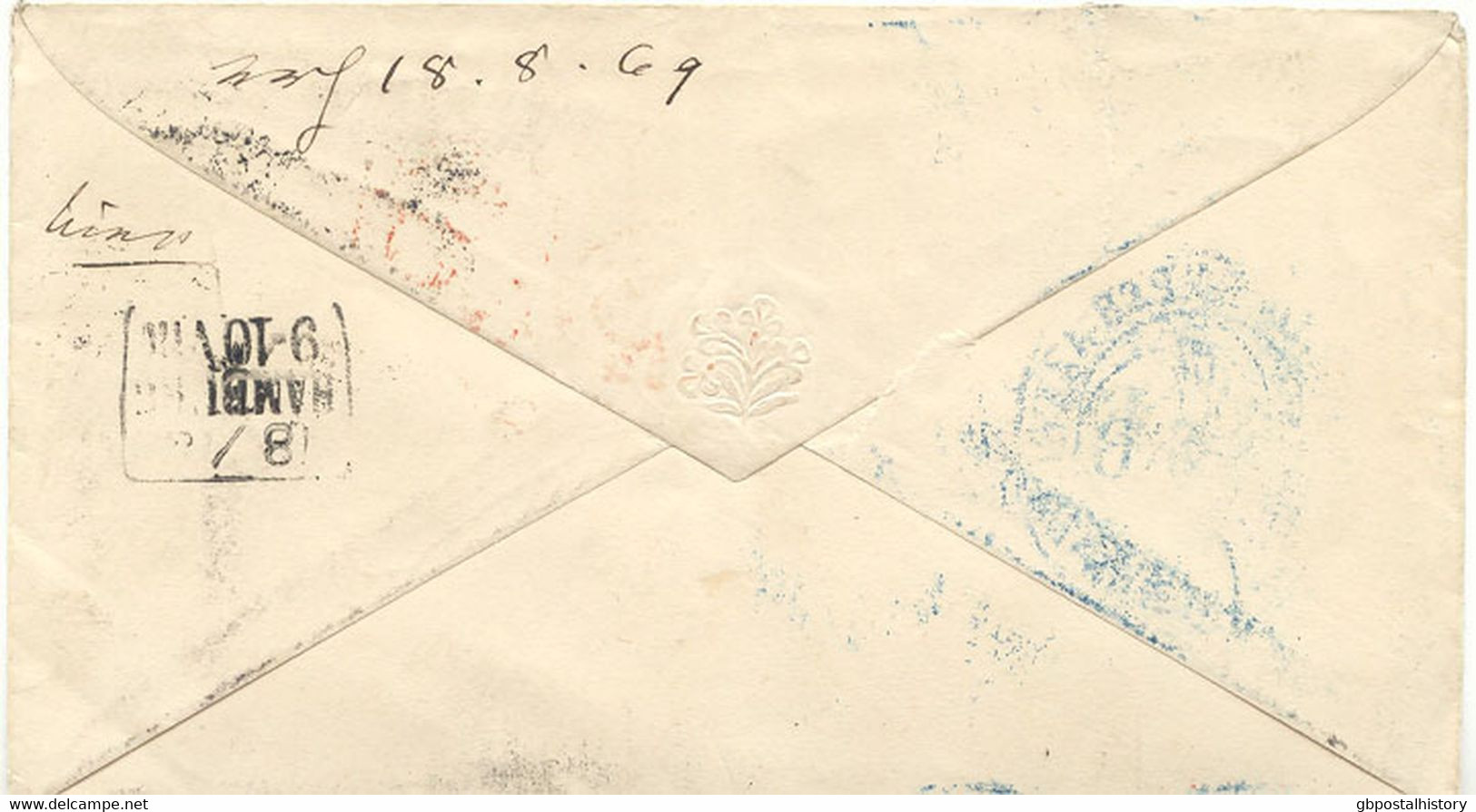 GB 1869 QV 6 D Wmk Spray COVER VARIETY/ERROR: Partly Imperforated On The Left - Abarten & Kuriositäten