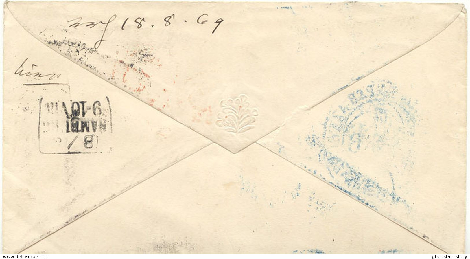 GB 1869 QV 6 D Wmk Spray COVER VARIETY/ERROR: Partly Imperforated On The Left - Errors, Freaks & Oddities (EFOs