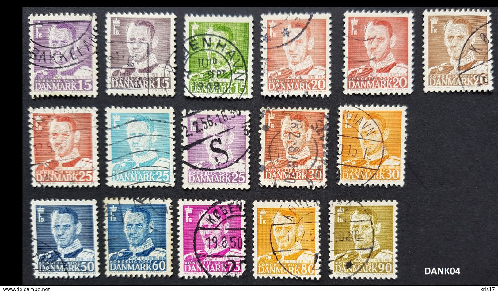 (ti) (DANK04) Timbres DANEMARK DANMARK 1950 Frederik IX Roi King - Autres & Non Classés