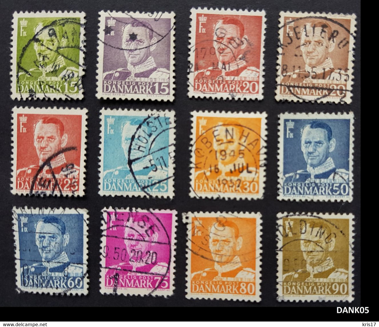 (ti) (DANK05) Timbres DANEMARK DANMARK 1950 Frederik IX Roi King - Autres & Non Classés