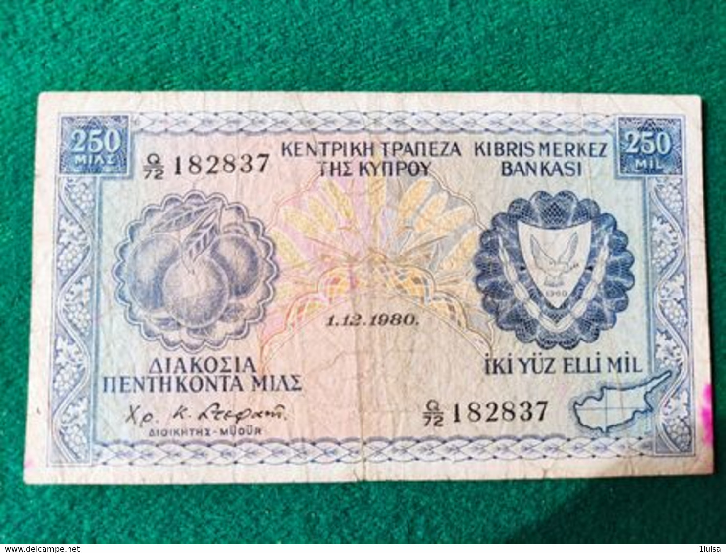 Cipro 250 Lirs 1980 - Cyprus