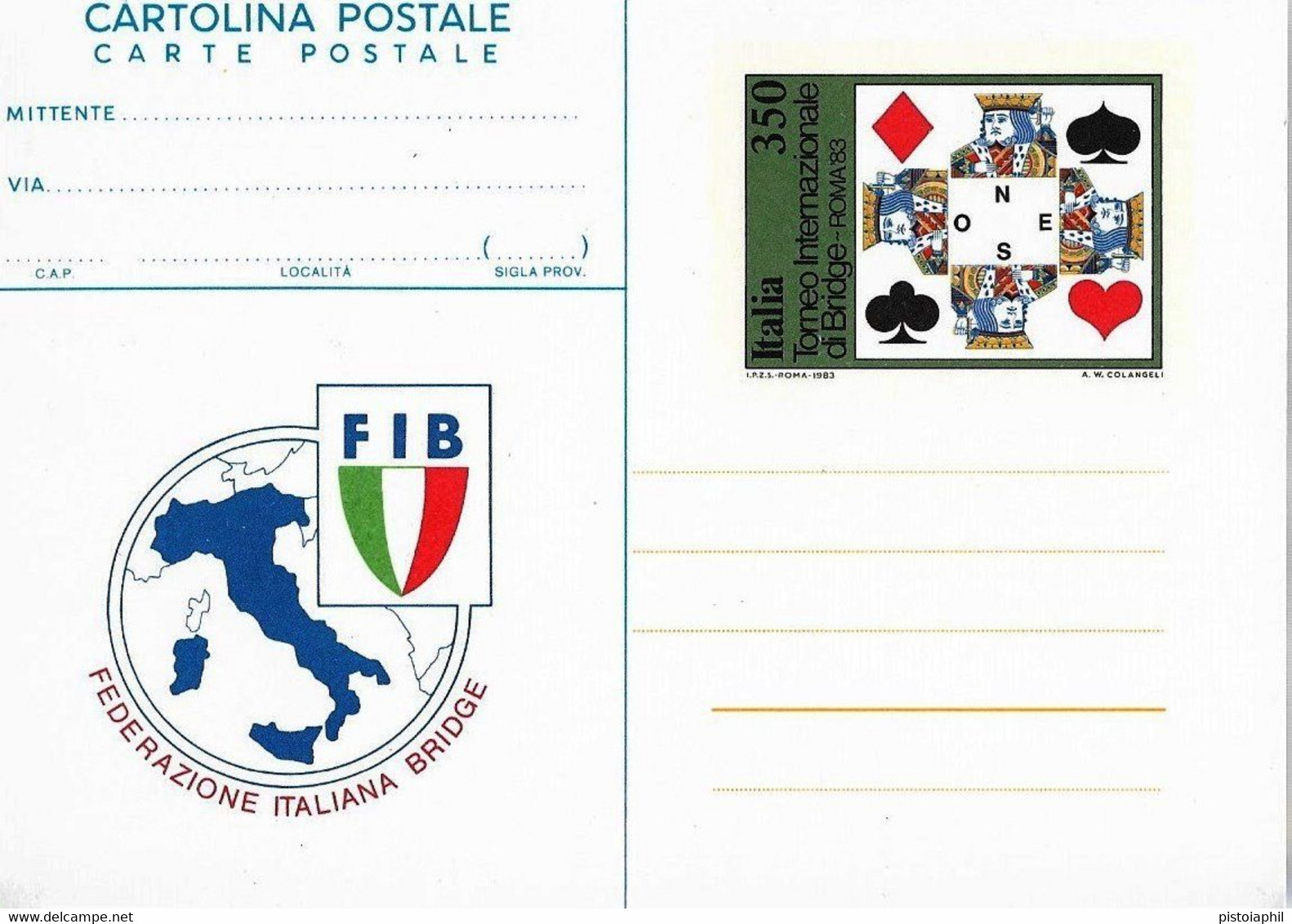 Cartolina Postale BRIDGE (1983); Nuova - Entiers Postaux