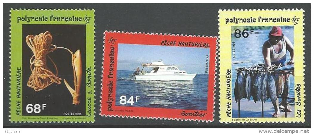 Polynésie YT 428 à 430 " La Pêche Hauturière " 1993 Neuf** - Ongebruikt