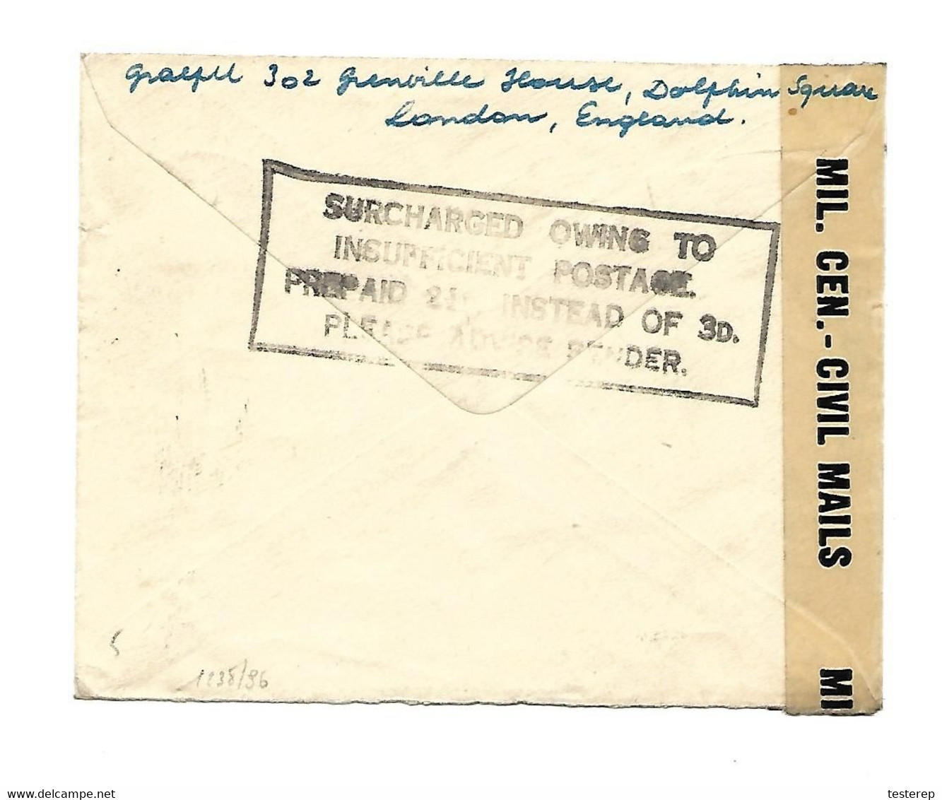 London 30 Apr 1946 To Germany Opened -label +  Mil.Cens.14562 + Taxe /L Verso Text Surcharged Ect...2 Scans - Autres & Non Classés