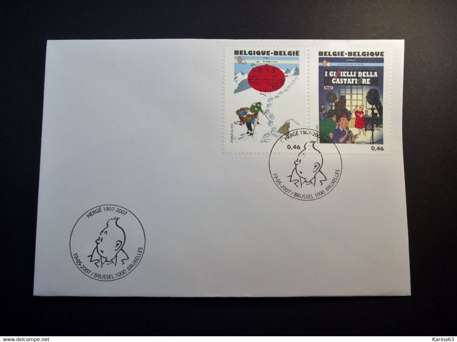 Belgie - Belgique - 2007 - OPB 3636/60 - Verjaardag Hergé - 13 enveloppes afgestempeld  19.05.2007 Brussel Bruxelles