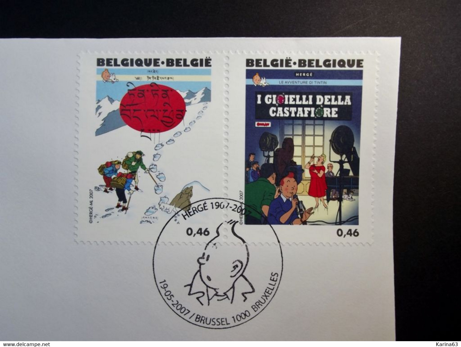 Belgie - Belgique - 2007 - OPB 3636/60 - Verjaardag Hergé - 13 enveloppes afgestempeld  19.05.2007 Brussel Bruxelles