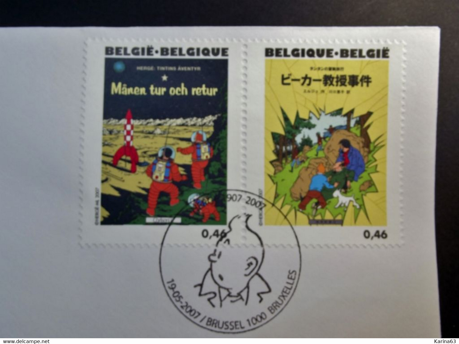 Belgie - Belgique - 2007 - OPB 3636/60 - Verjaardag Hergé - 13 enveloppes afgestempeld  19.05.2007 Brussel Bruxelles