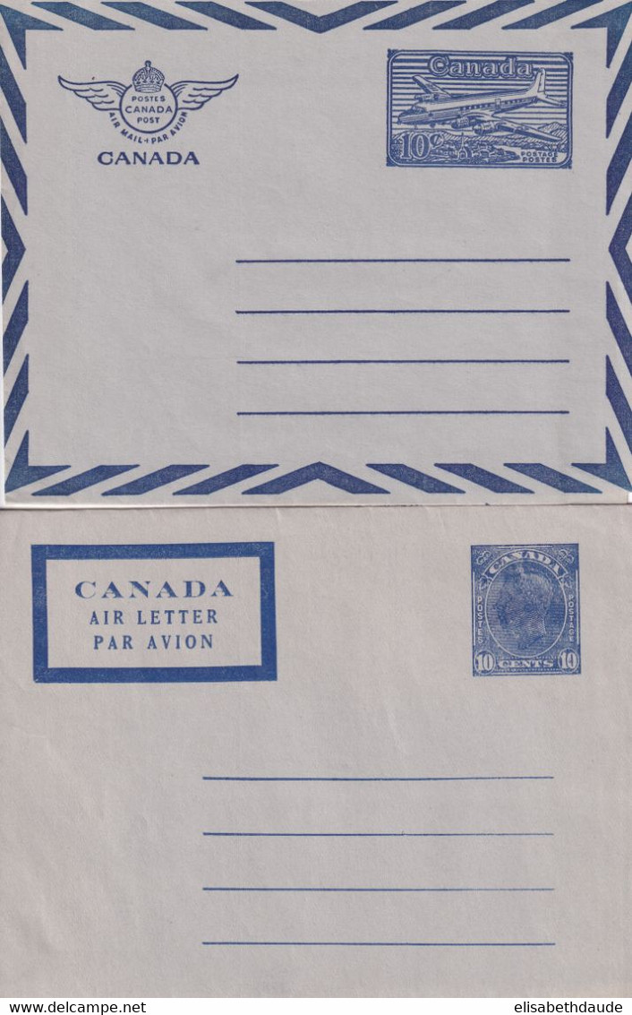 CANADA - GEORGE VI - ENTIER POSTAL - 2 LETTRES AEROGRAMME NEUVES ! - 1903-1954 De Koningen