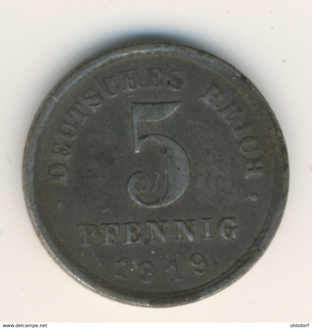 DEUTSCHES REICH 1919 E: 5 Pfennig, KM 19 - 5 Rentenpfennig & 5 Reichspfennig