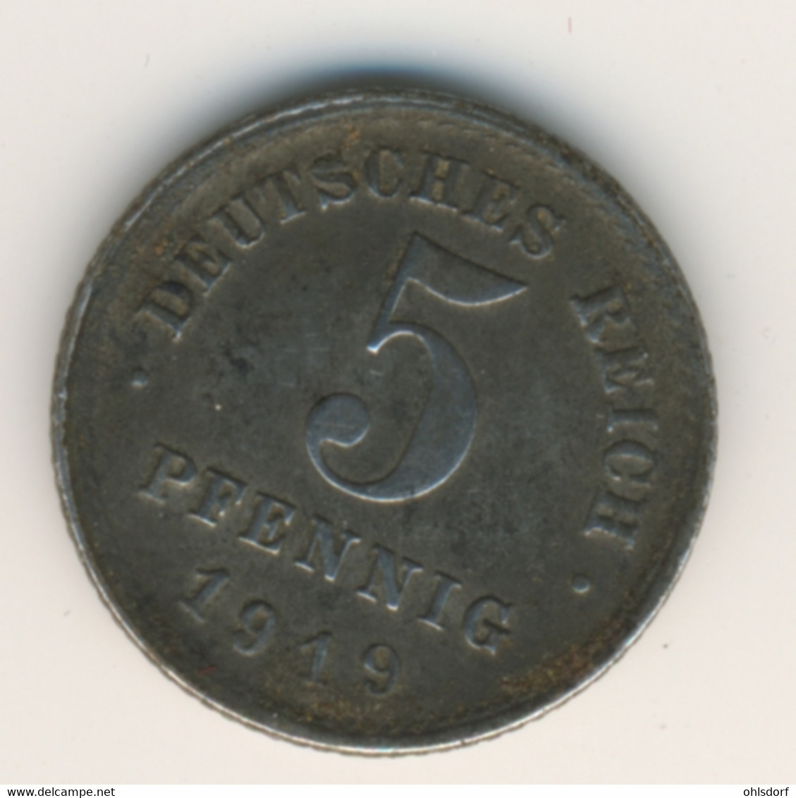 DEUTSCHES REICH 1919 E: 5 Pfennig, KM 19 - 5 Rentenpfennig & 5 Reichspfennig