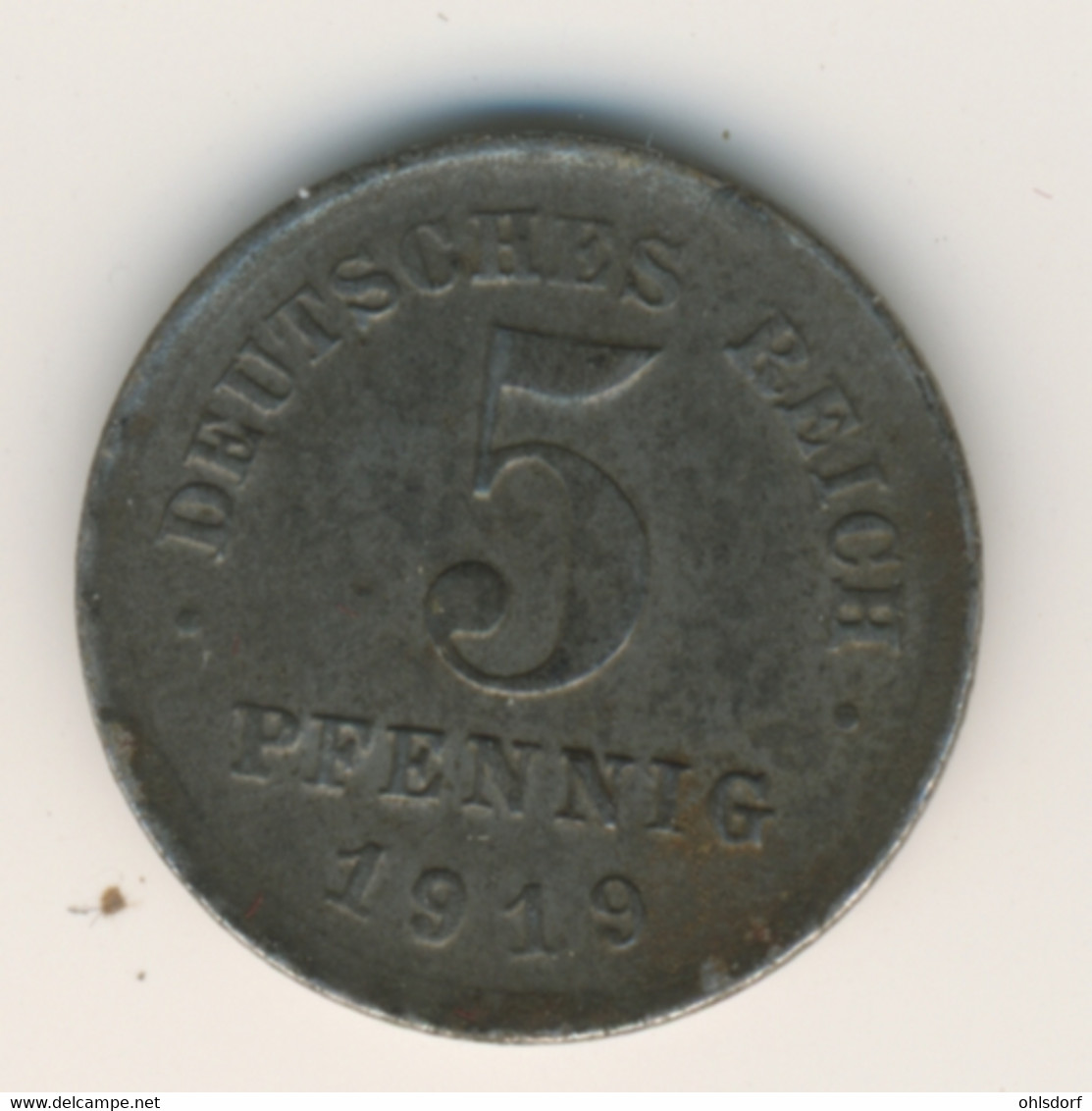 DEUTSCHES REICH 1919 E: 5 Pfennig, KM 19 - 5 Rentenpfennig & 5 Reichspfennig
