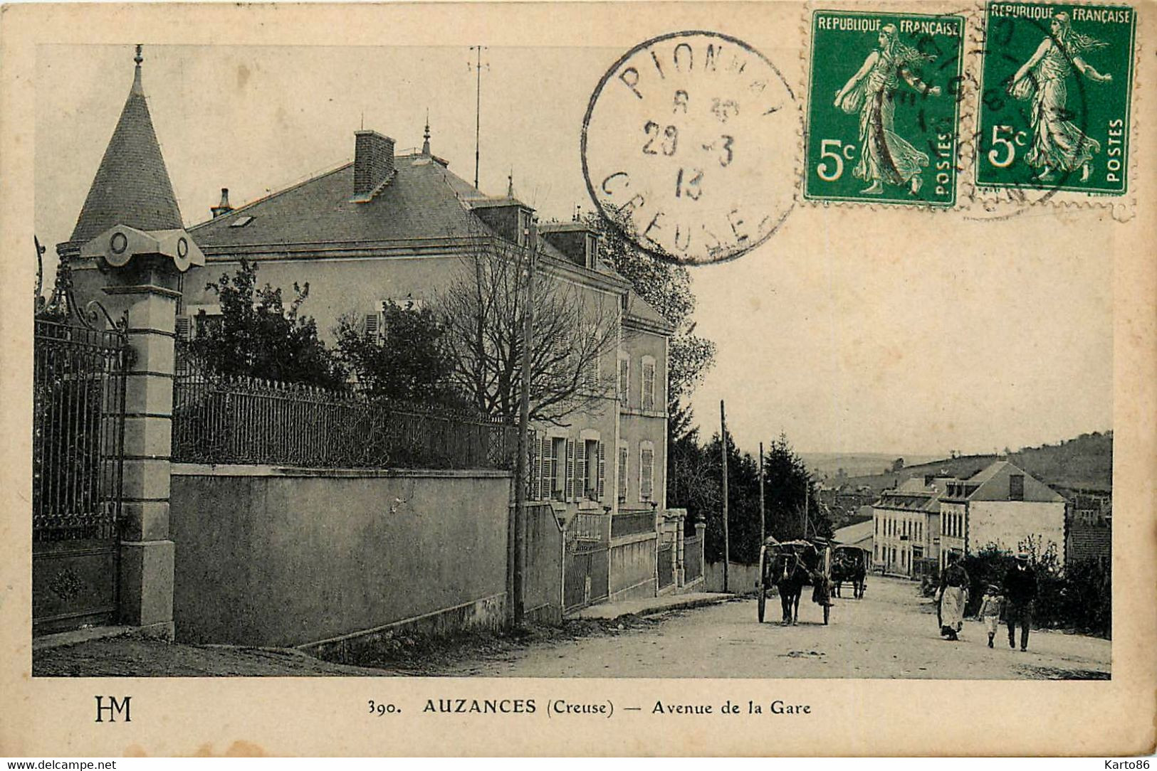 Auzances * Avenue De La Gare * Attelage - Auzances