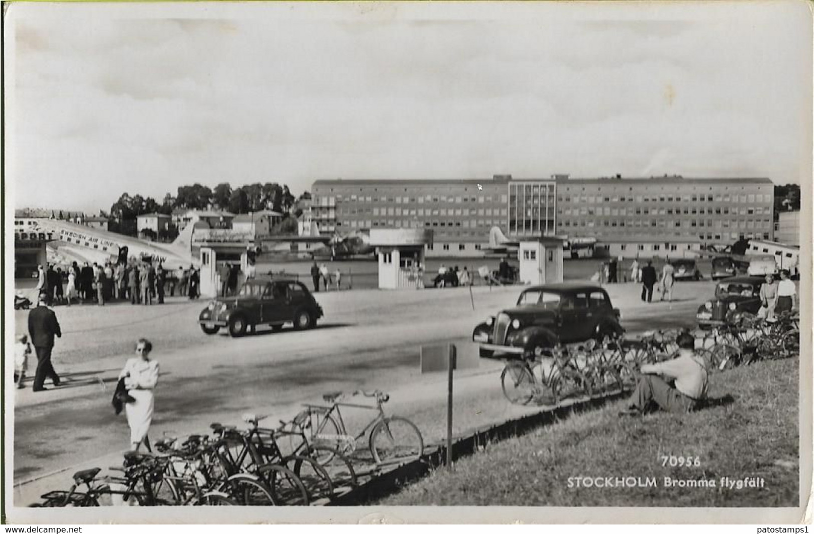 155076 SWEDEN STOCKHOLM BROMMA AIRPORT VIEW PARTIAL AVIATION CIRCULATED TO ARGENTINA POSTAL POSTCARD - Suecia