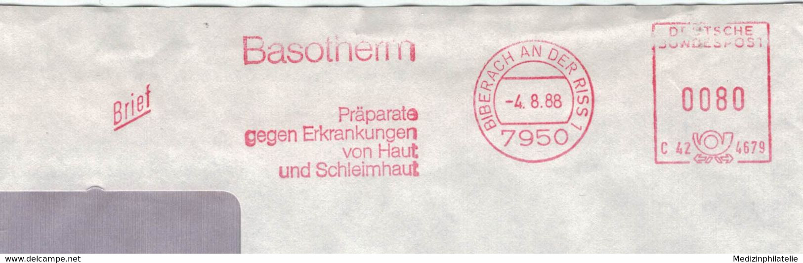 AFS Brief Basotherm Präparate Gegen Erkrankungen Von Haut Und Schleimhaut - 7950 Biberach Riss 1988 - Pharmacy