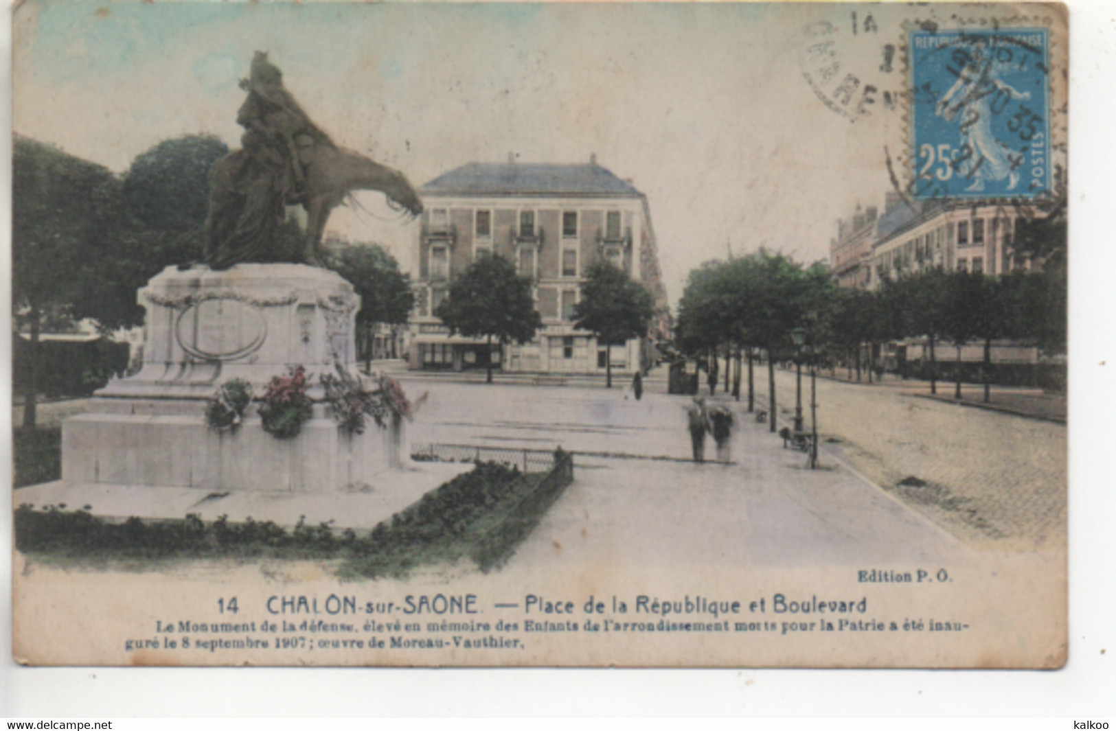 CP ( Chalon Sur Saone - Place De La République Et Boulevard ) - Chalon Sur Saone