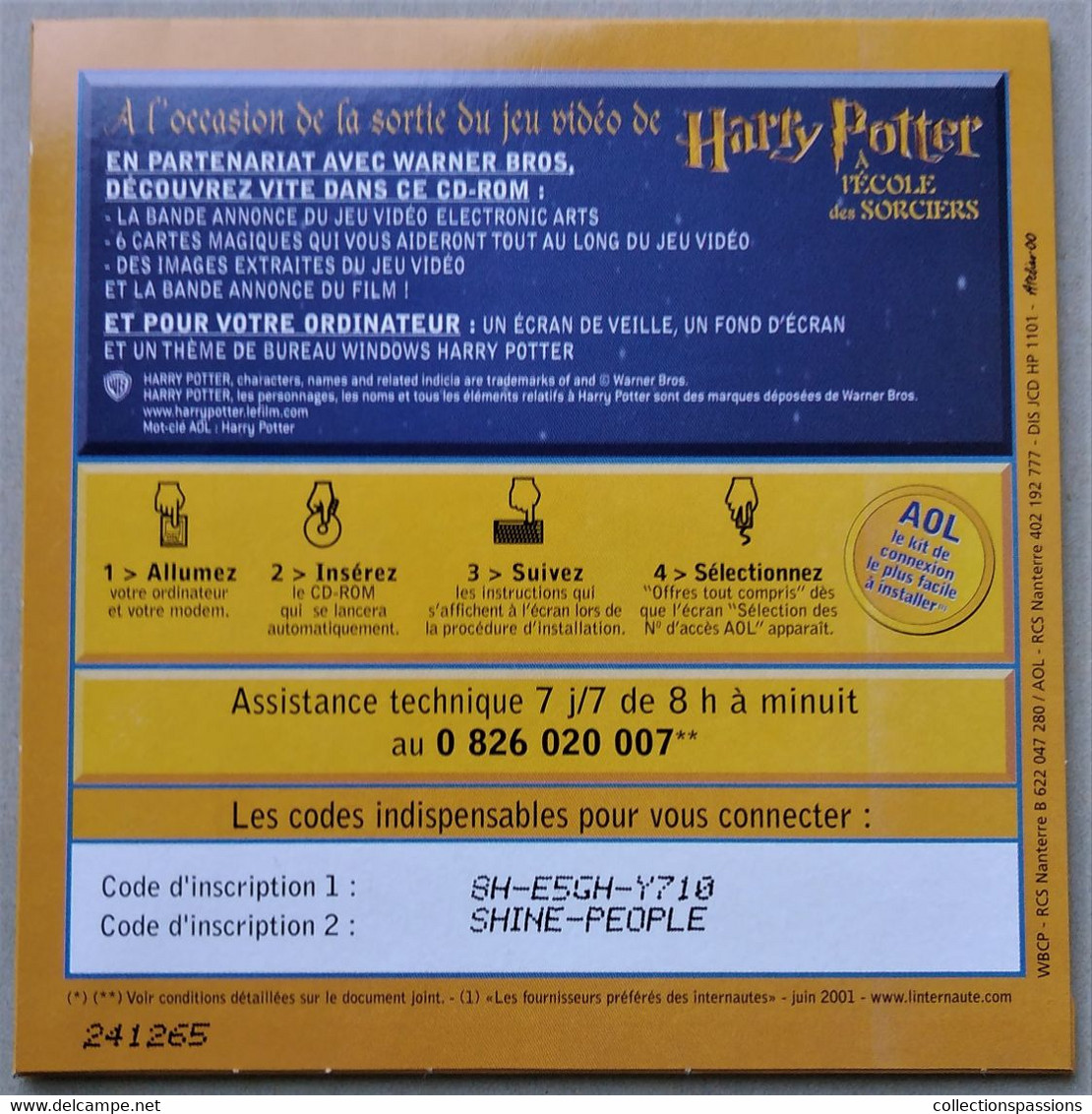 - Pochette CD ROM De Connexion Internet - AOL - Harry Potter - - Connection Kits