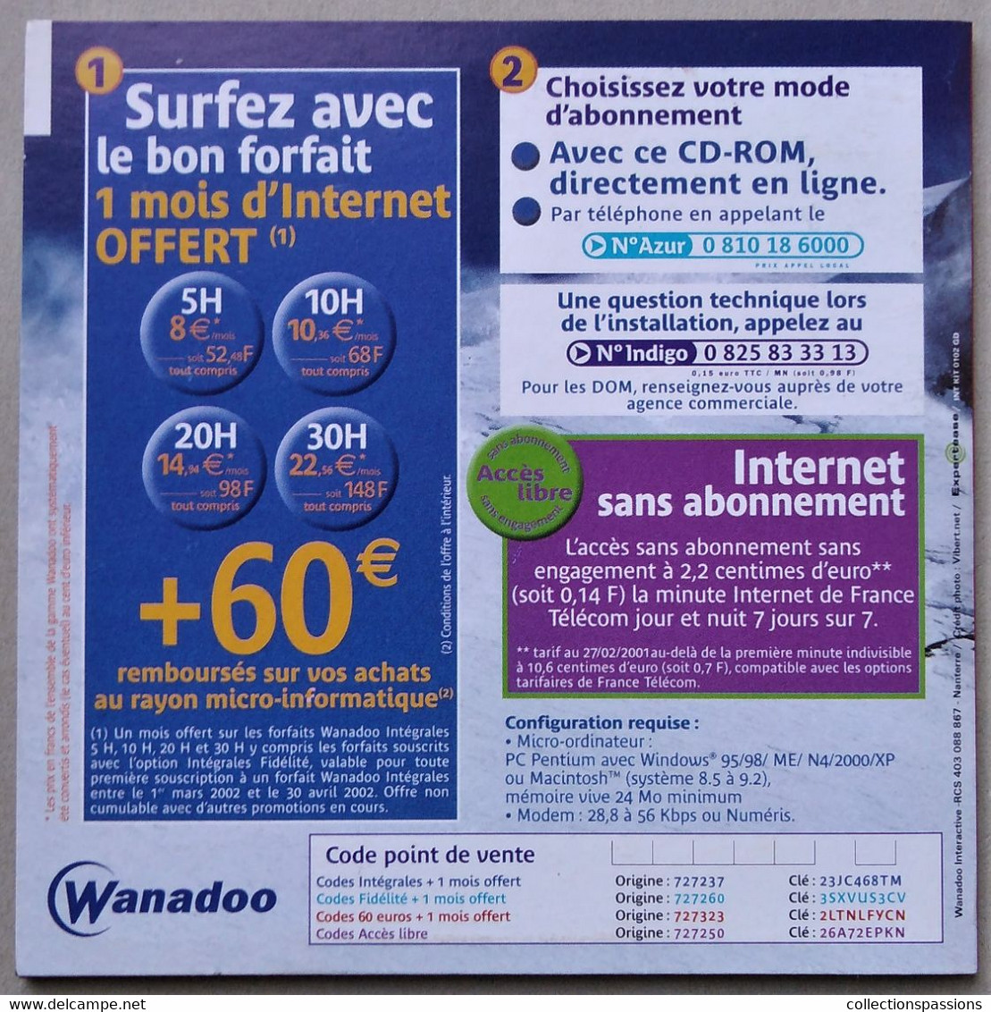 - Pochette CD ROM De Connexion Internet - WANADOO - - Kits De Connexion Internet