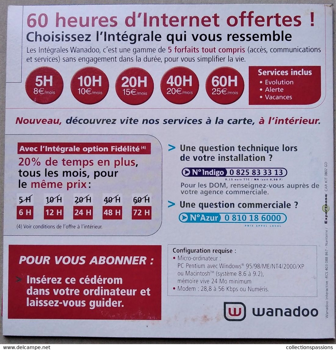 - Pochette CD ROM De Connexion Internet - WANADOO - - Internetanschluss-Sets