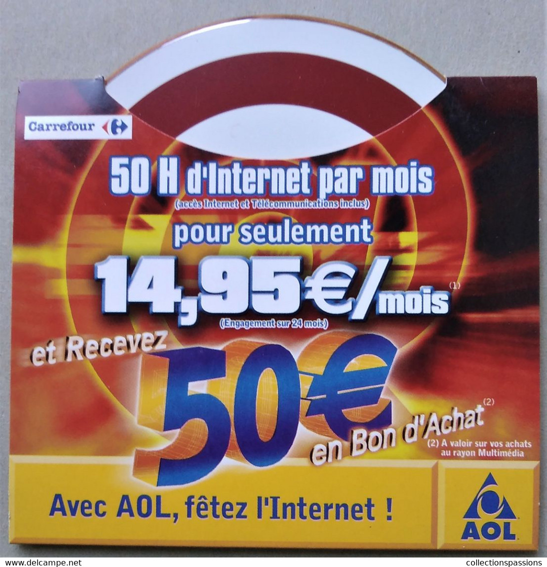- Pochette CD ROM De Connexion Internet - AOL - Carrefour - - Internetaansluiting