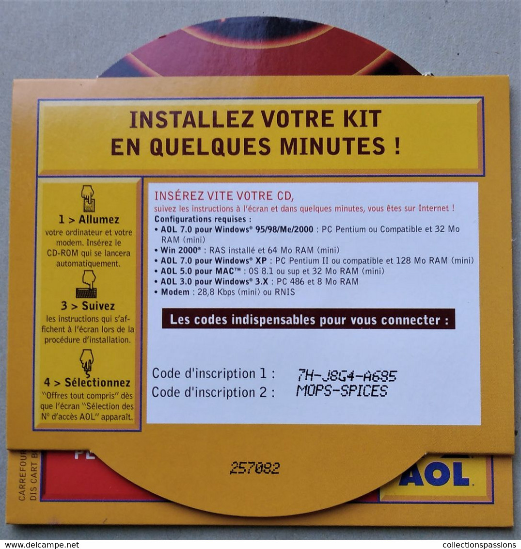 - Pochette CD ROM De Connexion Internet - AOL - Carrefour - - Kit De Conección A Internet