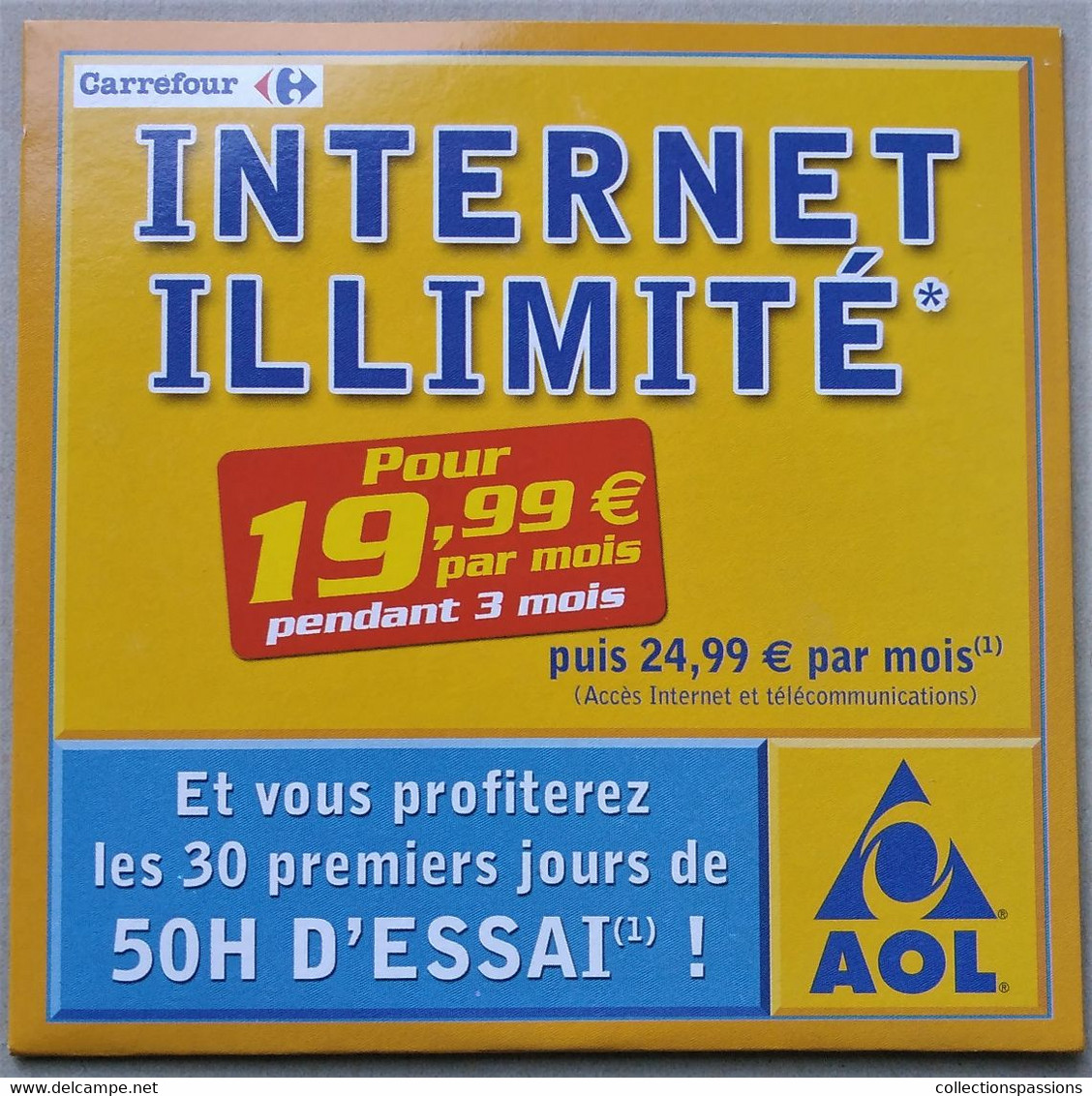 - Pochette CD ROM De Connexion Internet - AOL - Carrefour - - Internetaansluiting