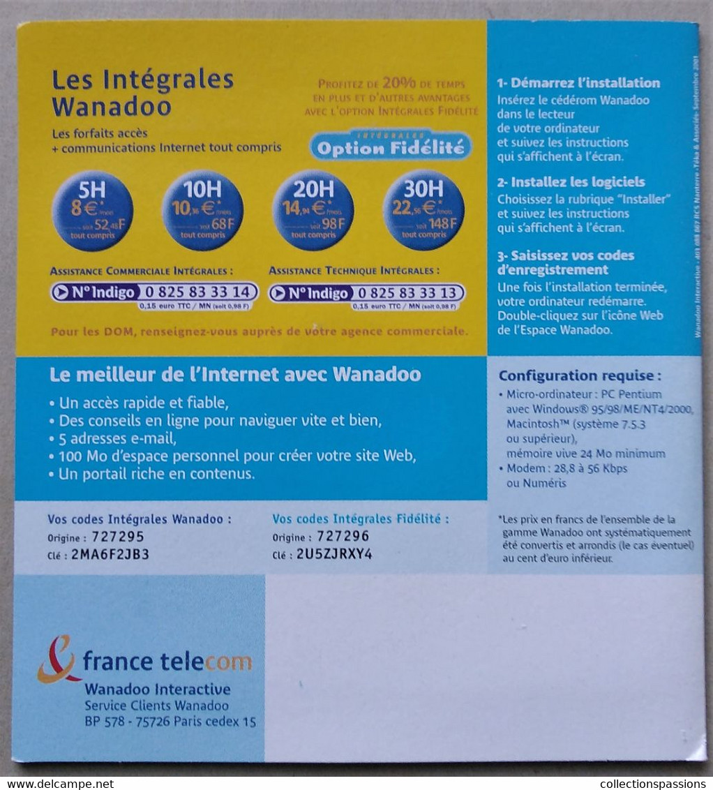 - Pochette CD ROM De Connexion Internet - WANADOO - Carrefour - - Kit Di Connessione A  Internet