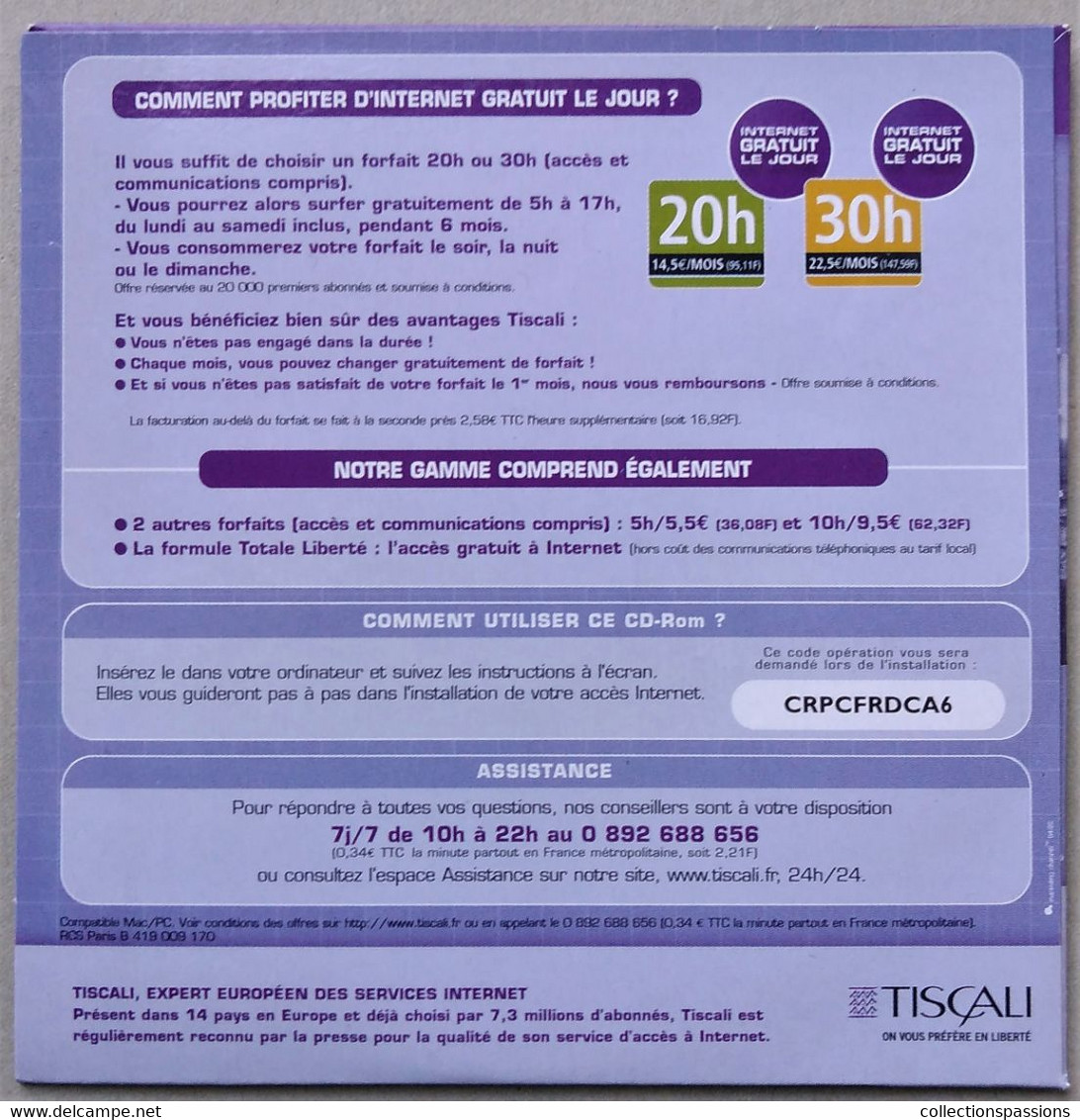 - Pochette CD ROM De Connexion Internet - TISCALI - - Kit De Conección A Internet