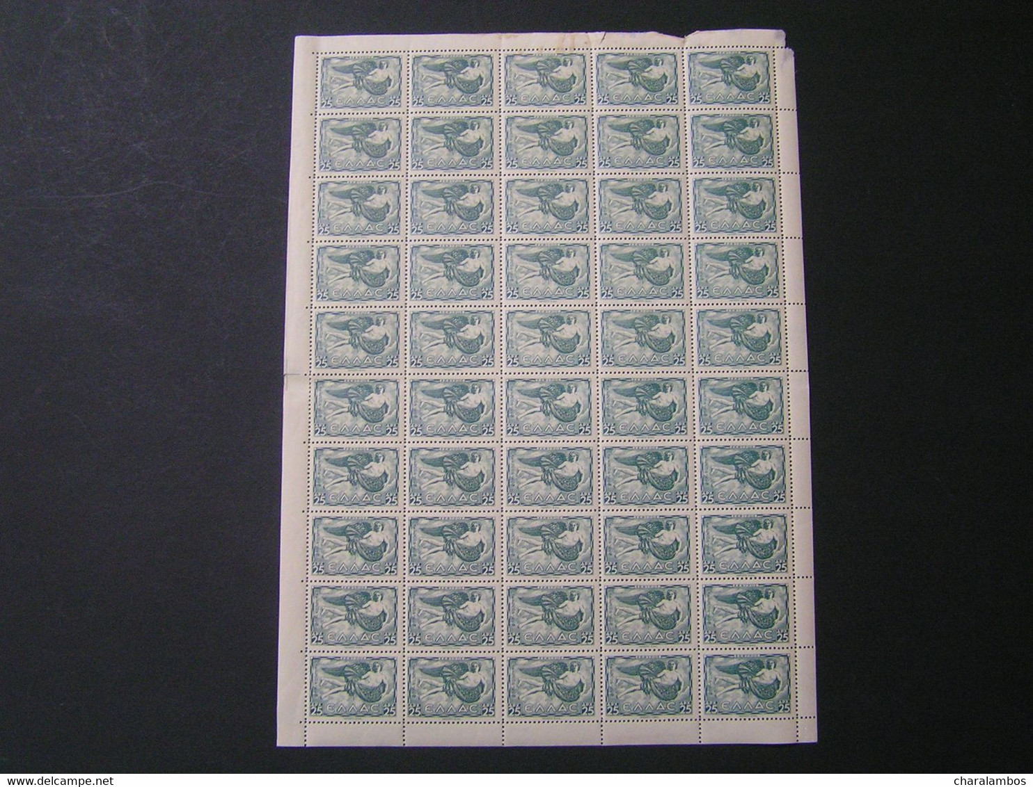 GREECE 1943 Airmail 25 Drax Full Of 50 Mnh; - Unused Stamps