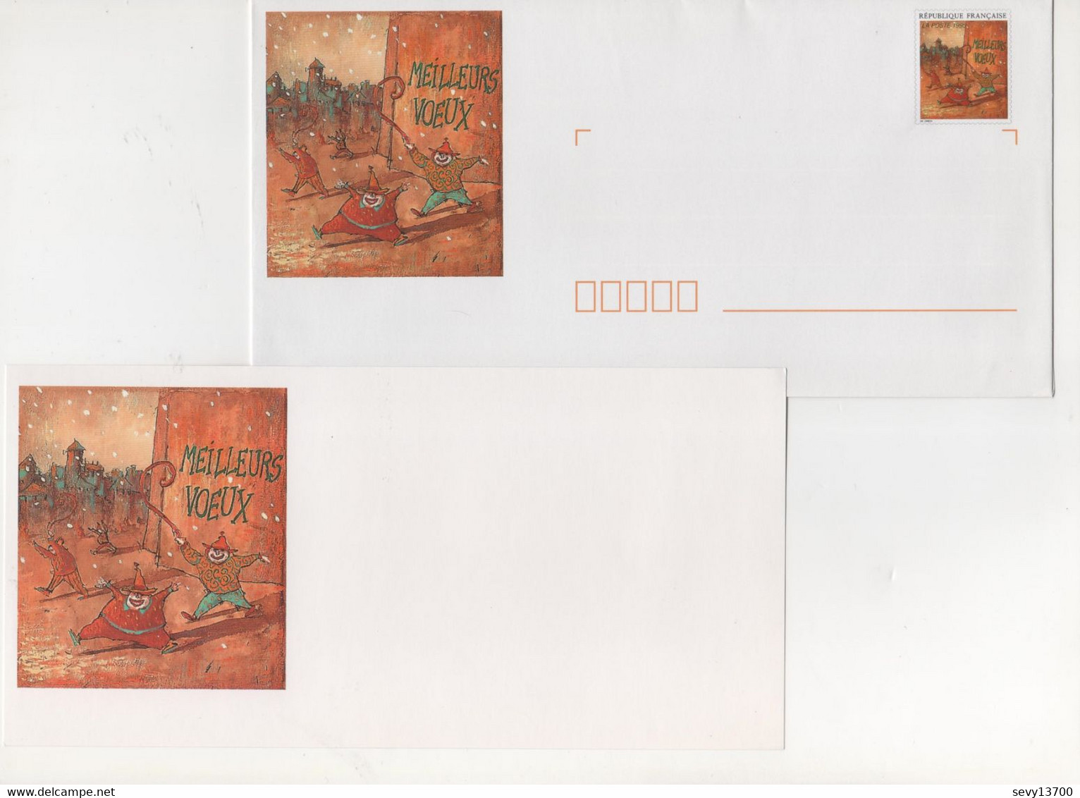 2 Pret à Poster Meilleurs Voeux 1995 - 1 Enveloppe + 1 Carte De Correspondance - 1990-1999