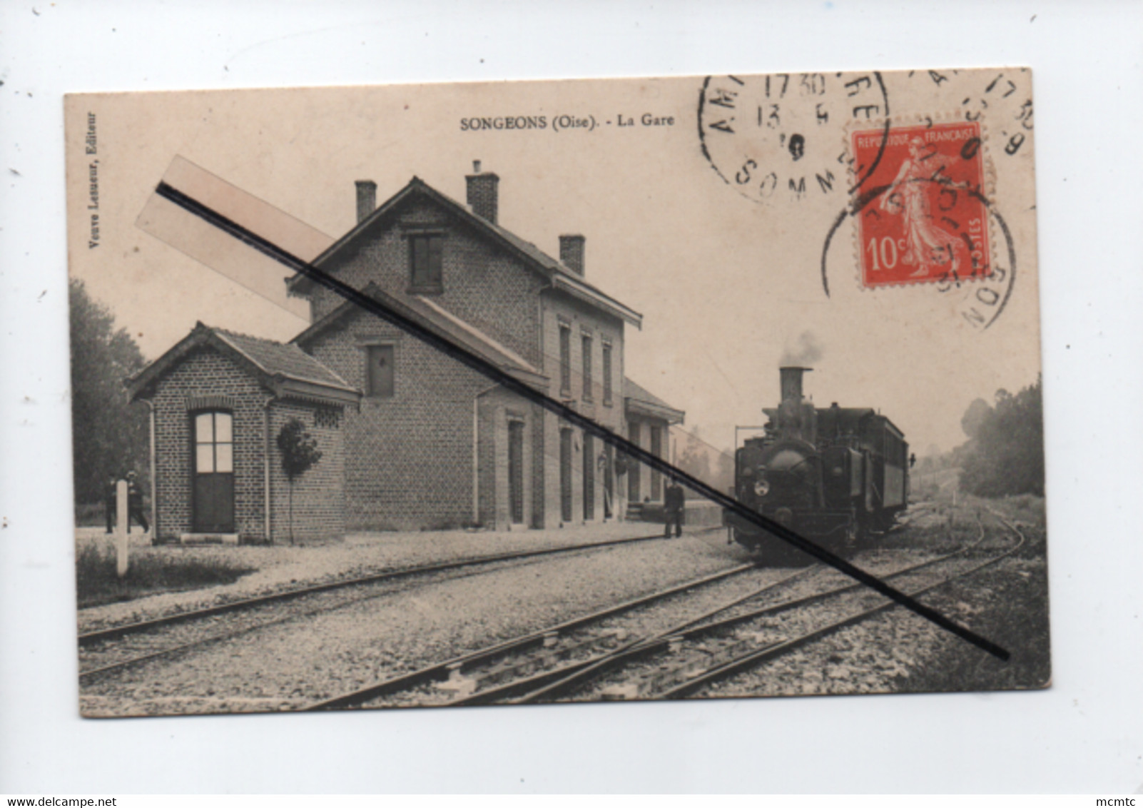 CPA - Songeons  -  (Oise) - La Gare  -( Train , Locomotive ) - Songeons