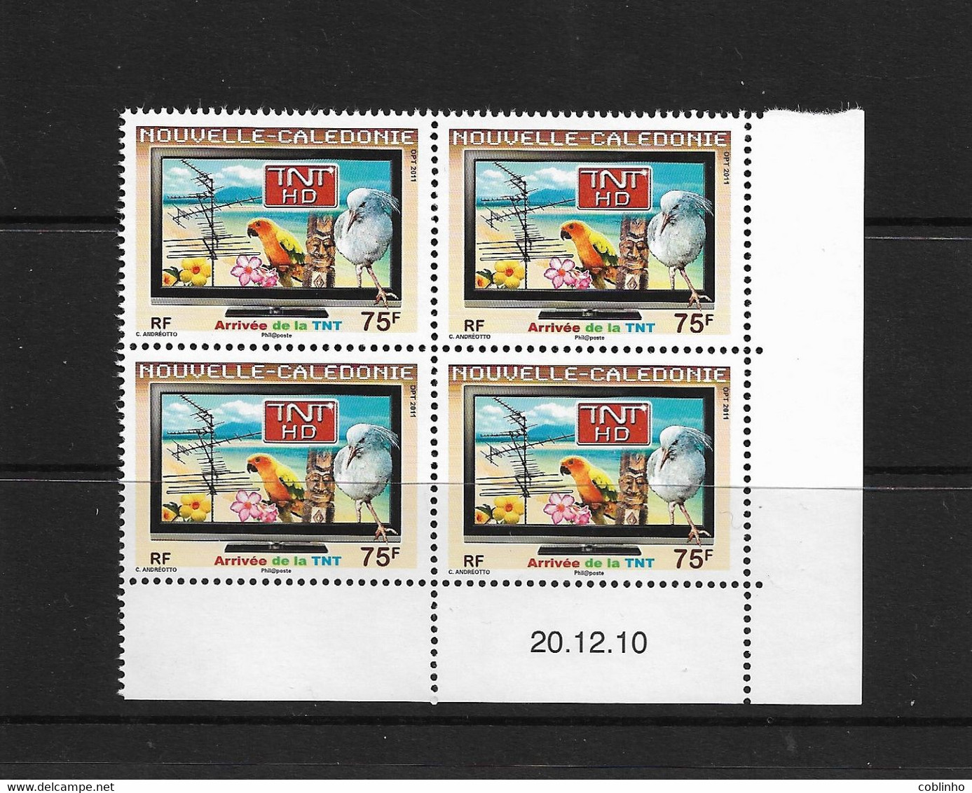 NOUVELLE CALEDONIE (New Caledonia) - Coin Daté- YT 1122 - 2011- Arrivée De La TNT Cagou Téléviseur Tv Bird - Sonstige & Ohne Zuordnung