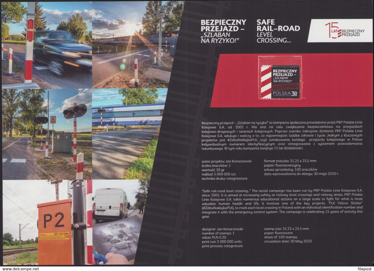 2020 Poland Mini Booklet / Safe Rail - Road Level Crossing, Train, Railway, Transport / With Stamp MNH** FV - Booklets