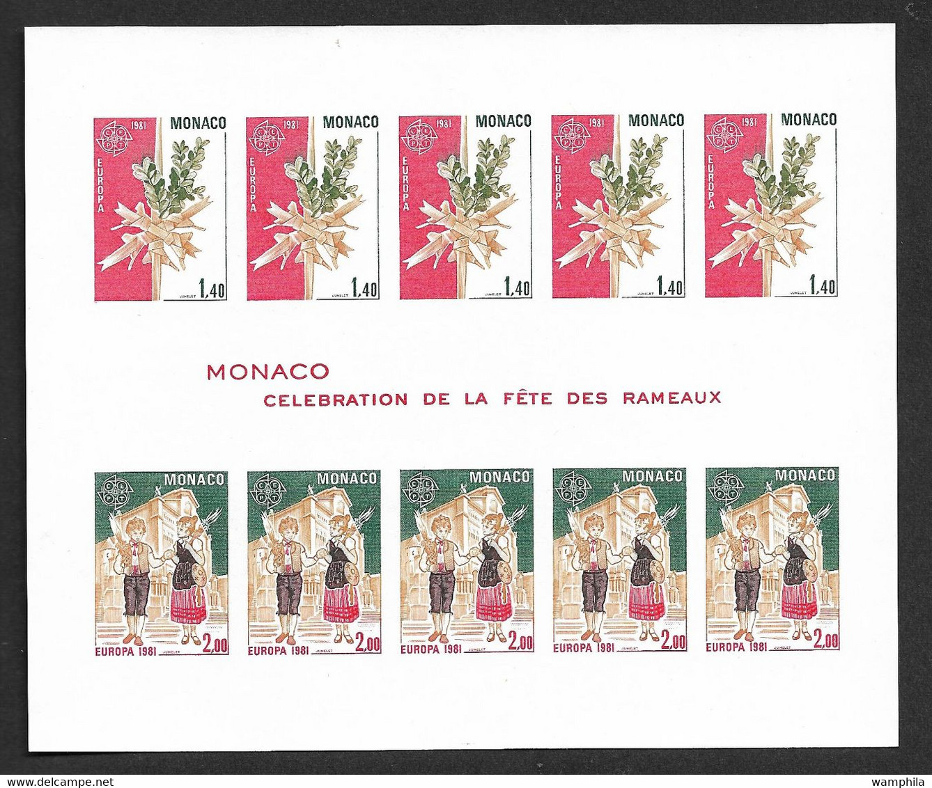 Monaco Bloc N°19a** Non Dentelé. Europa 1981 Cote 320€. - 1981