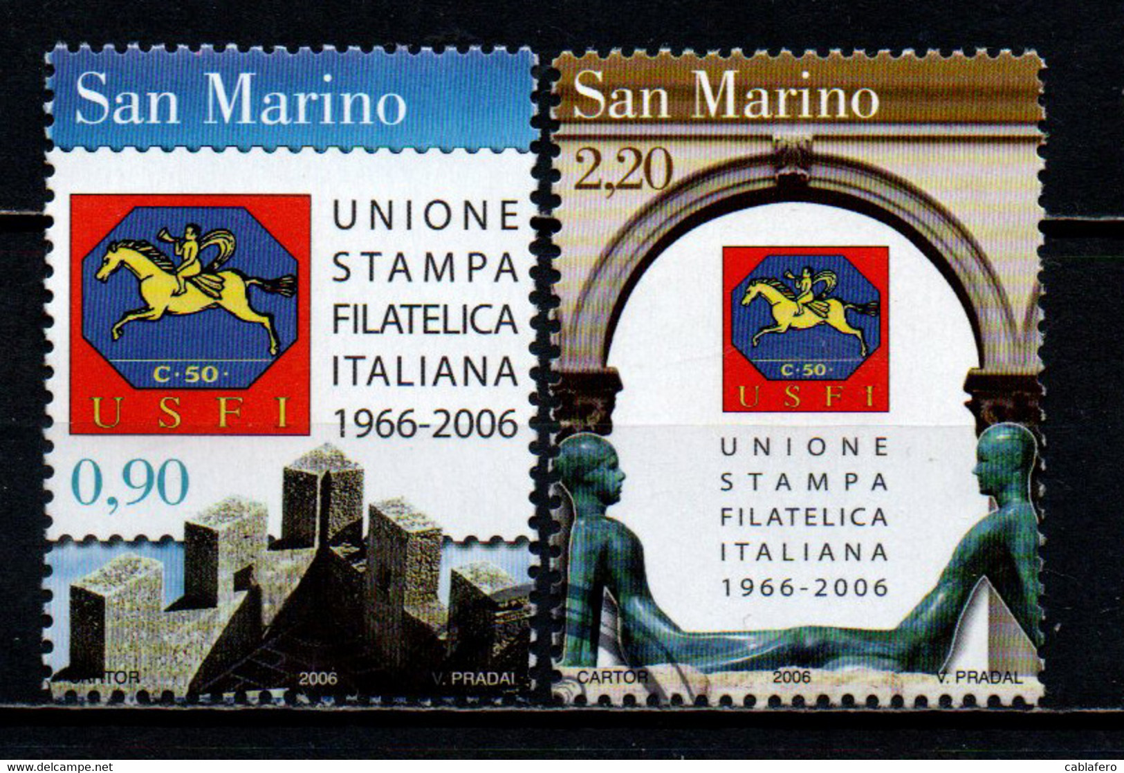 SAN MARINO - 2006 - 40° ANNIVERSARIO DELL'UNIONE STAMPA FILATELICA ITALIANA (USFI) - USATI - Gebruikt