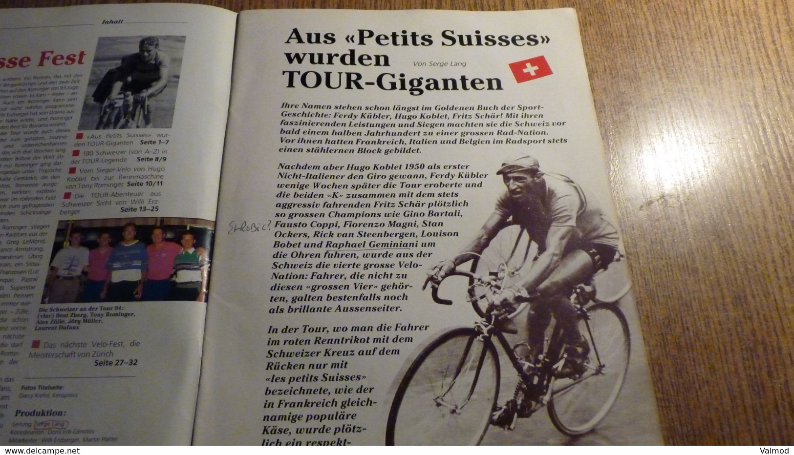 Biorama Vélo Radsport-Report (Magazine Suisse) - Janvier 1994 - Textes En Allemand. - Deportes