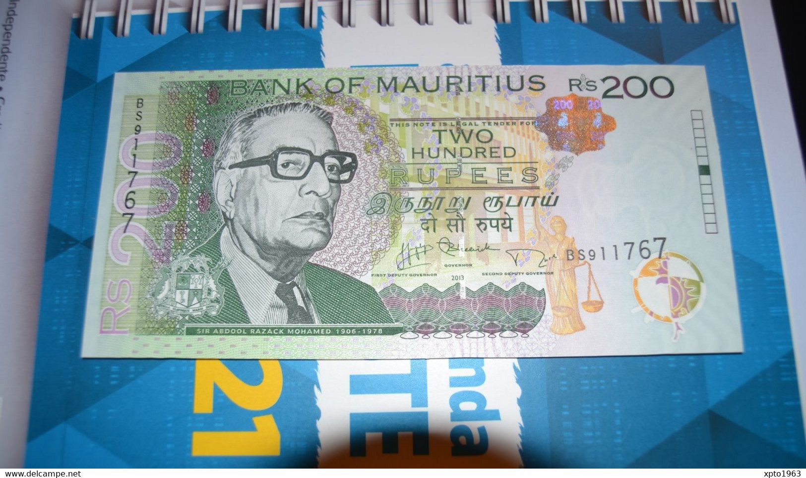 MAURITIUS - 200 RUPEES 2013 - P-61- Serial Number: BS911767 - UNC -  NEUF - Mauricio