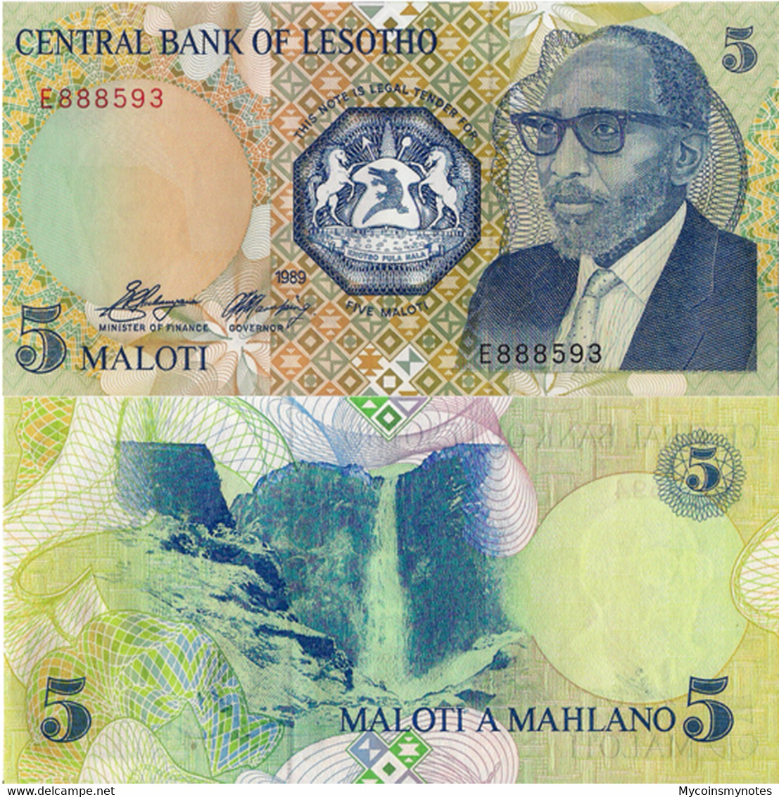 LESOTHO, 5 Maloti, 1989, P10, UNC - Lesoto