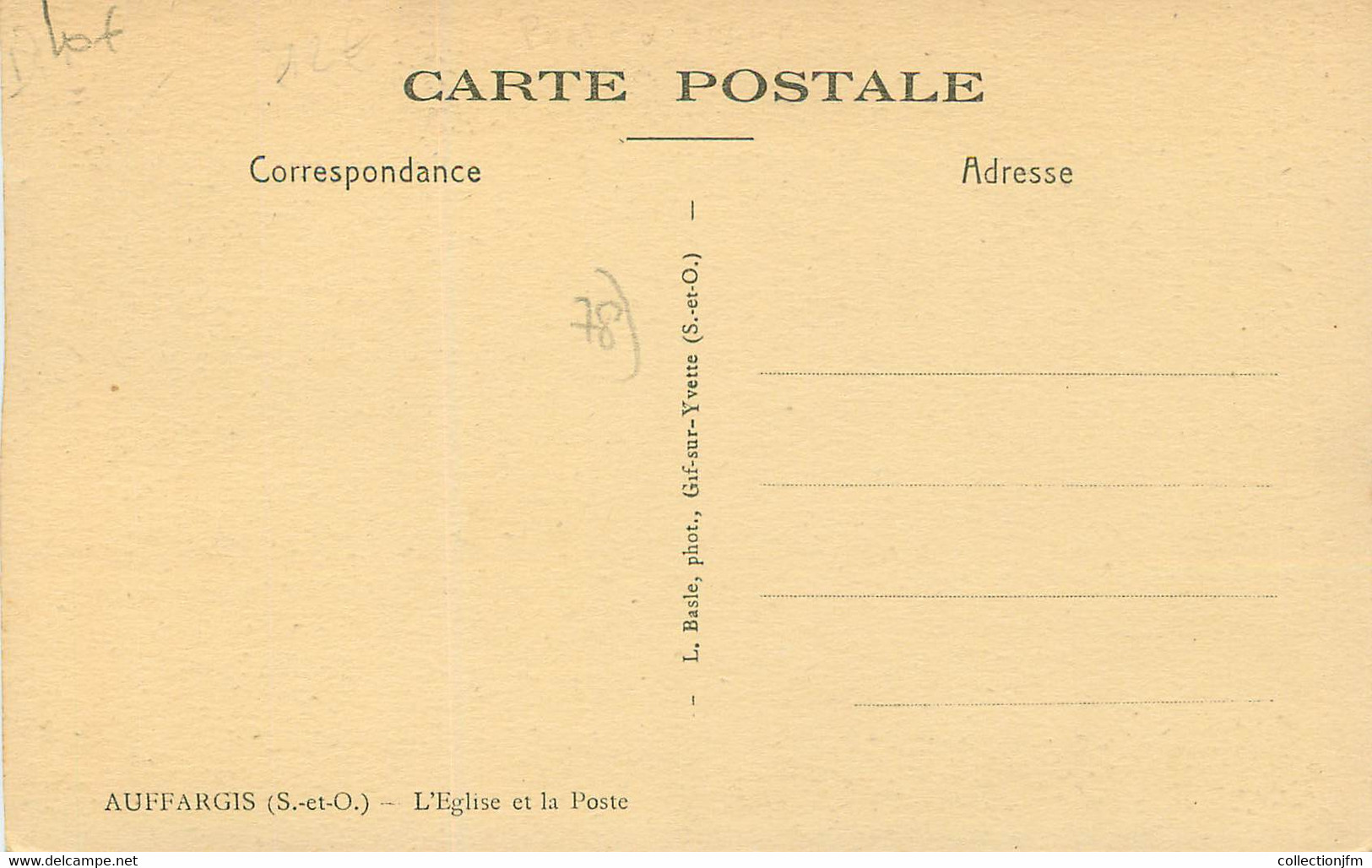 / CPA FRANCE 78 "Auffargis, L'église Et La Poste" - Auffargis