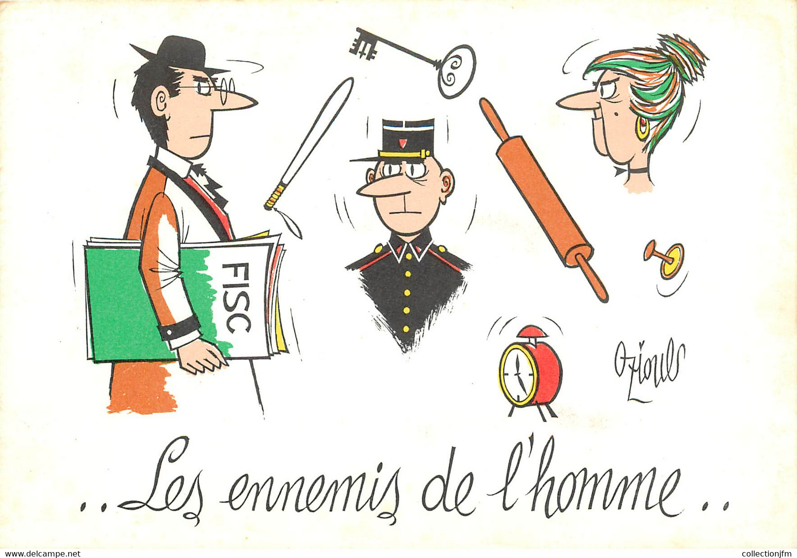 CPSM  ILLUSTRATEUR  OZIOULS "Les Ennemis De L'Homme" - Oziouls