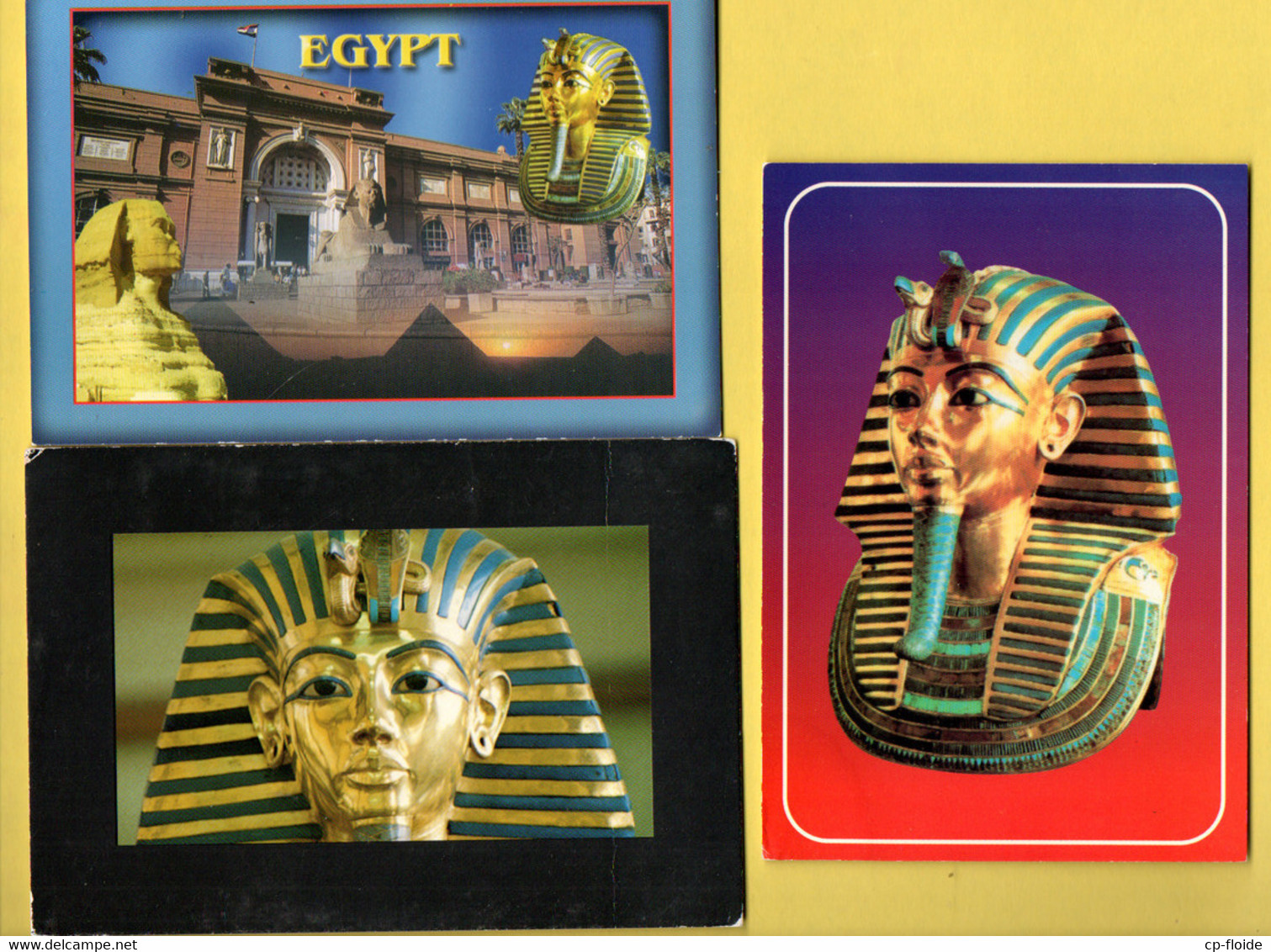 ÉGYPTE . LE CAIRE . CAIRO MUSEUM . " THE GOLDEN MASK OF TUT ANKH AMON " . 3 CPM - Réf. N°29120 - - Musées