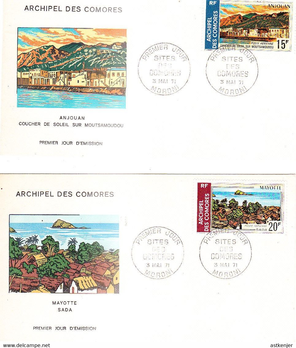 ARCHIPEL COMORES - FDC DES COMORES ANNEES 1971, 1972, 1973 ET 1974  - COMOROS - KOMOREN - Cartas & Documentos