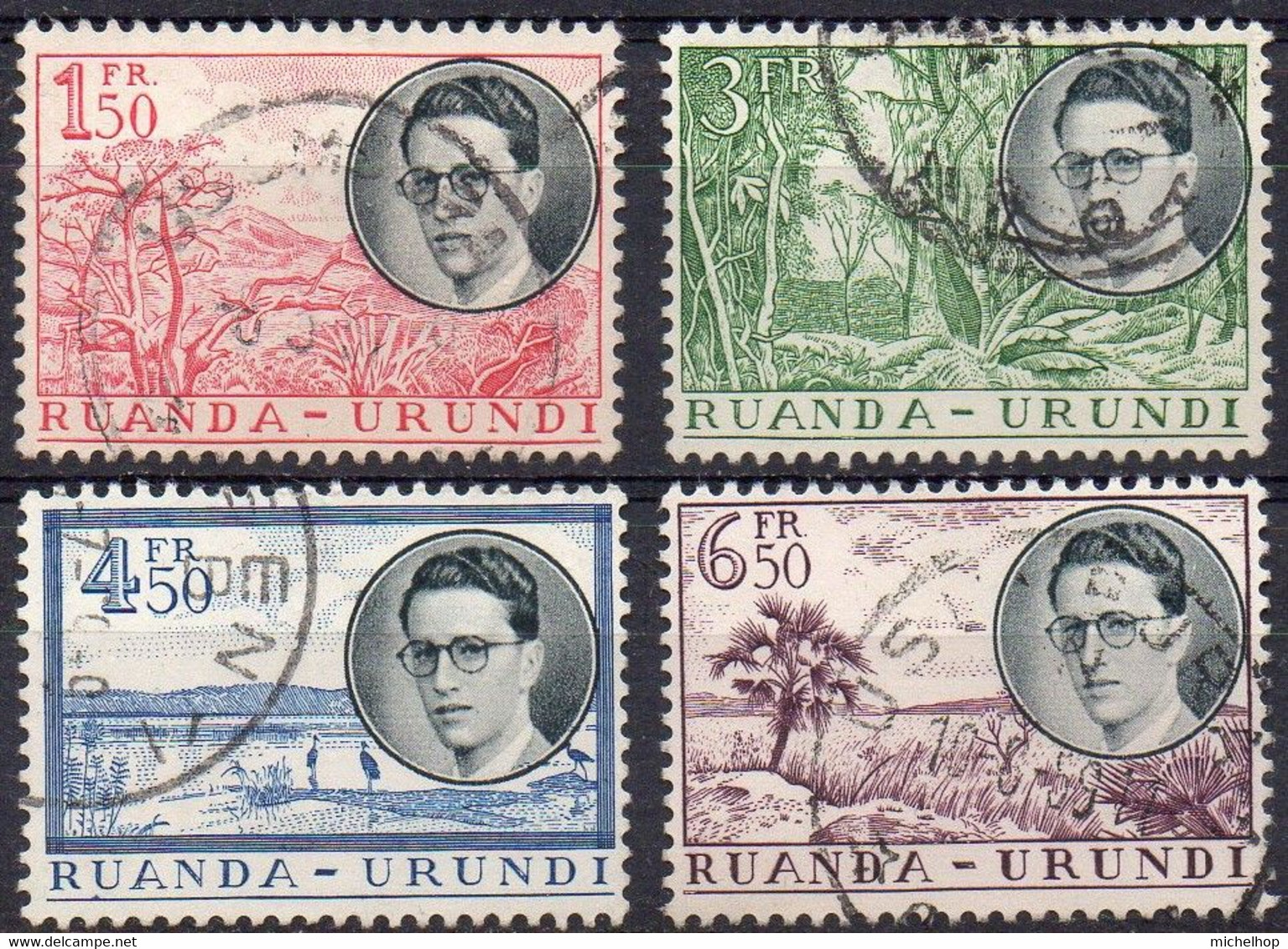 RUANDA-URUNDI - N° 196/199 (oblitérés / Used) - Voyage Royal - Usados