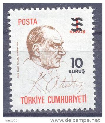 1977. Turkey,  Mich.2426, Stamp With OP New Value, Mint/** - Ongebruikt