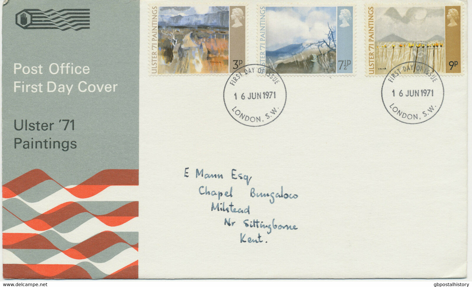 GB 1971, Ulster Paintings On Very Fine FDC With FDI-CDS "LONDON, S.W." - 1971-1980 Decimale  Uitgaven